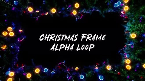 Animated Christmas Tree Frame with Twinkling Lights