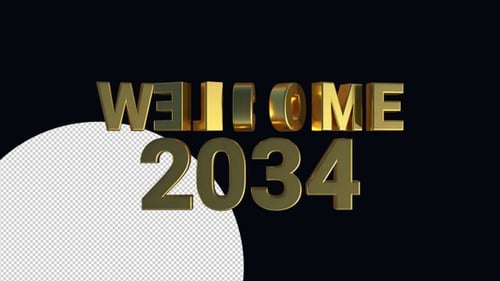 Welcome 2034 Gold Loop 3D Alpha