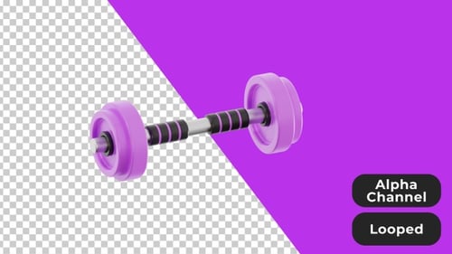 3D Animation Barbell | Alpha Channel