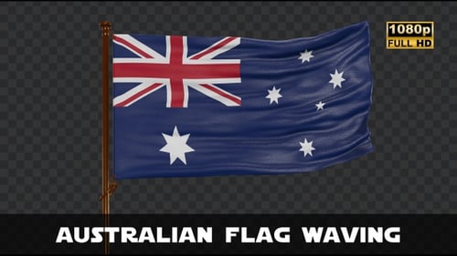 Waving Australian Flag Animation