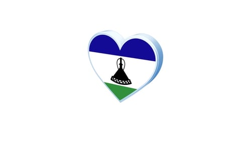 Lesotho-Flagge in Herzform