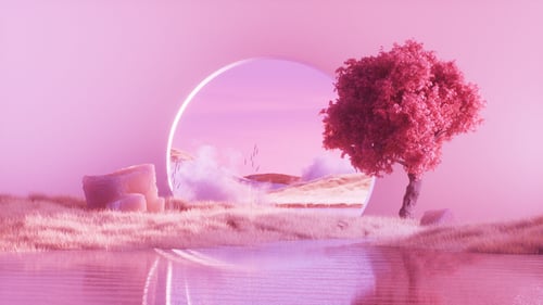 Abstrakter Hintergrund der bunten Landschaft mit Natur
