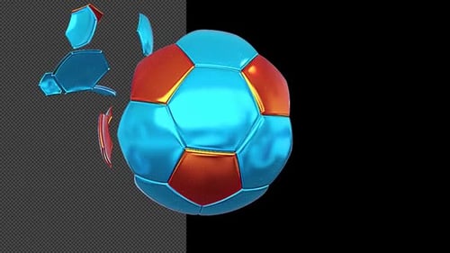 Geometric Soccer Ball 3D Assembly Animation