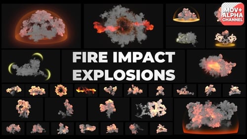 Fire Impact Explosions | Motion Graphics Pack
