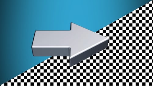Animated 3D White Arrow Rotating with Alpha Channel