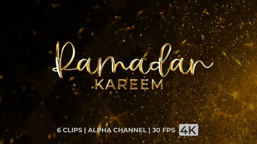 Golden Ramadan Kareem Animated Greeting with Confetti Reveal