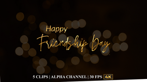 Golden Cursive Happy Friendship Day Text Reveal Animation