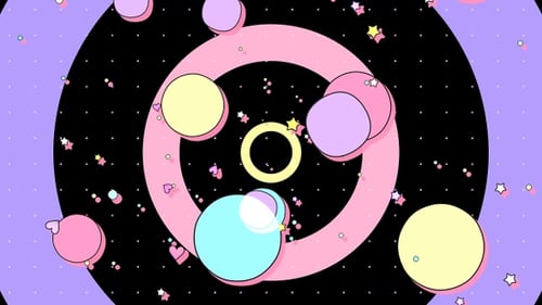 Colorful Geometric Tunnel Loop with Abstract Shapes and Stars