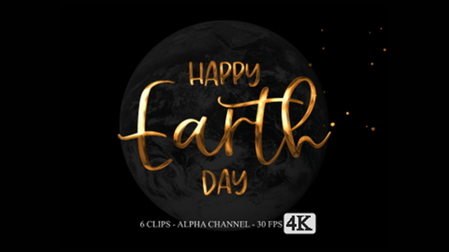 Fluid Metallic Happy Earth Day Titles Reveal Animation