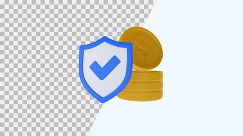Financial Security 3D Animation | Alpha Channel