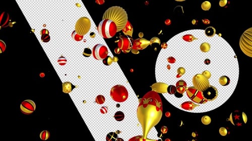 Elegant Red and Gold Ornaments Holiday Background