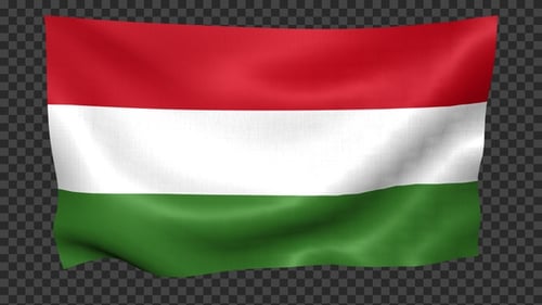 Realistic Hungary Flag Waving Loop Animation
