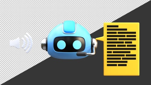 Animation 3D de la reconnaissance vocale dans AI Line | Alpha Channel