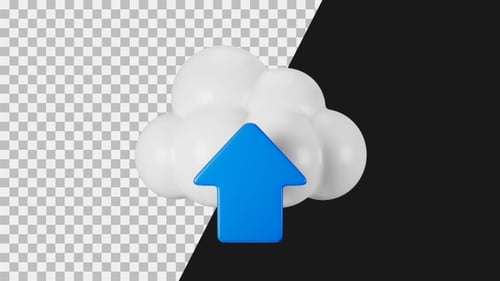 3D Cloud Upload Icon Animation