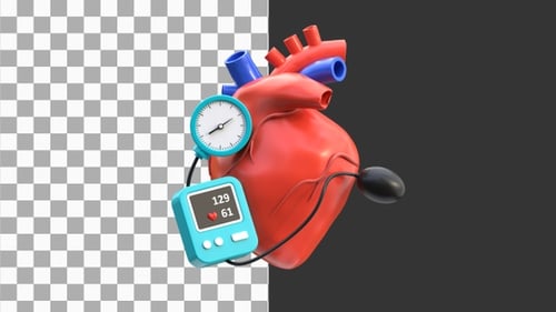 3D High Blood Pressure Hypertension | Alpha Channel