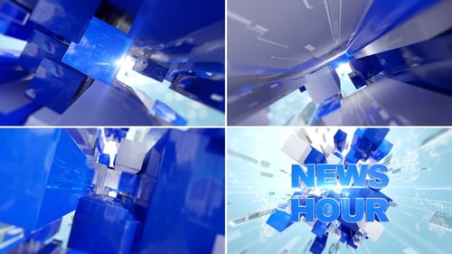 Modern Dynamic 3D Geometric Cubes News Hour Title Reveal