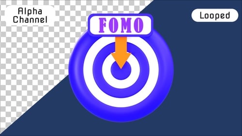 3D FOMO Concept with Target and Arrow Animation | Alpha Channel