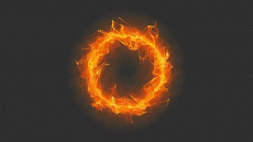 Looping Fire Ring Animation with Alpha Channel