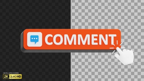3D Comment Button | Alpha Channel