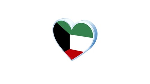 Forma de coração da bandeira do Kuwait