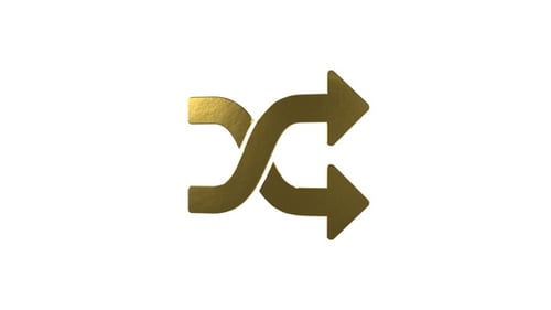 Couple Of Arrows Changing Places 3D Golden Icon Alpha Loop