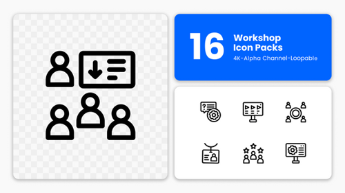Animated Learning Icons – Workshops, Team Training & Skill Building (4K Motion Graphics)
