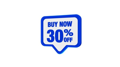 Modern 3D Animated Buy Now 30% Off Sale Tag