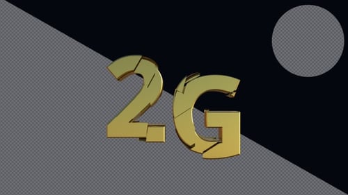 3D Gold 2G Text Reveal Animation