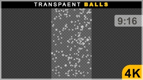 Portrait View Of Small Size Circle Floating Balls Or Snow Balls Animation On Transparent Background