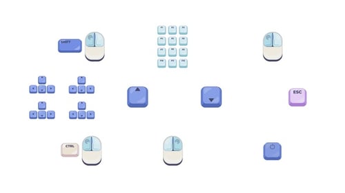 Tastatur- und Maussteuerung, Tastenset, Animation
