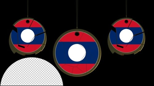 Laos Flag Medallion Reveal and Disassembly Animation