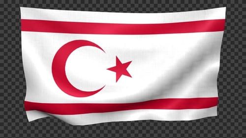 Northern Cyprus Flag Waving Seamless Loop