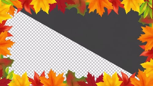 Cadre de fond de feuilles d'automne Full HD Alpha