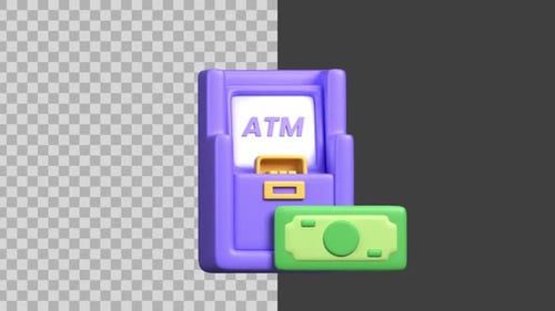 3D Animated Atm Machine Icon