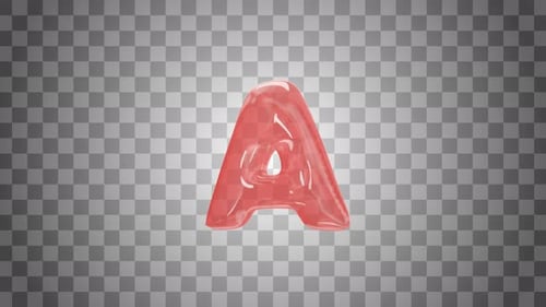 Fluid Red Letter A Jelly Reveal Animation