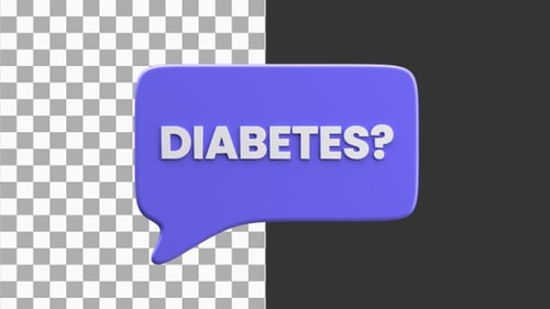 3D Animation of Diabetes Help Bubble | Alpha Channel
