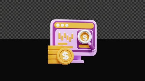 3D Business Analytic Animation Alpha Channel