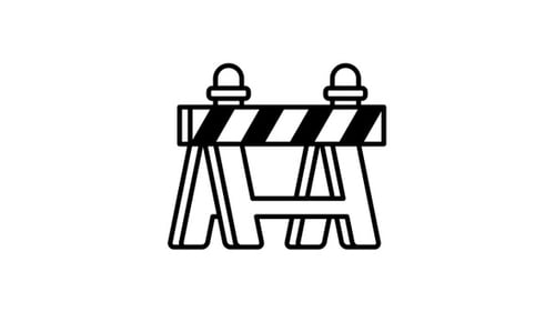 Animated Flat Design Road Construction Barrier Icon