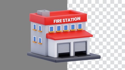 3D Animation of Fire Station Building | Alpha Channel