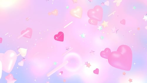 Dreamy Pastel Hearts and Stars Looping Animation