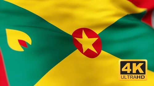 Grenada Flag waving 4k independence day