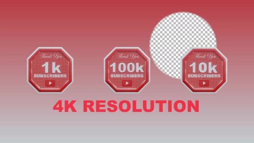 3D Animation of Thanks you Subscibers (1k, 10k, 100k) | Alpha Channel