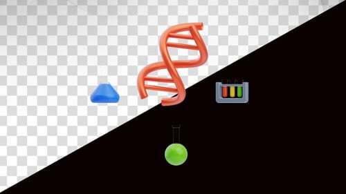 Animated 3D Science Icons for Research and Laboratory Projects
