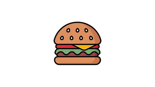 Flat Design Animated Hamburger Icon for Food Menus
