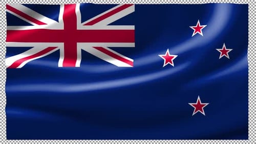 Realistic Waving New Zealand Flag Loop