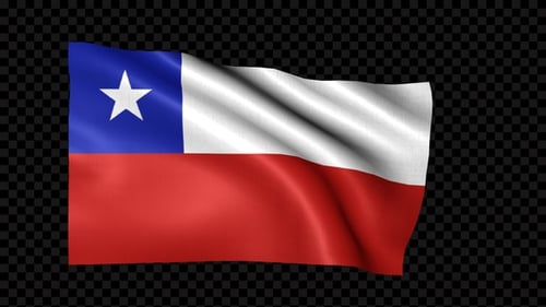 Realistic Waving Flag of Chile Animation