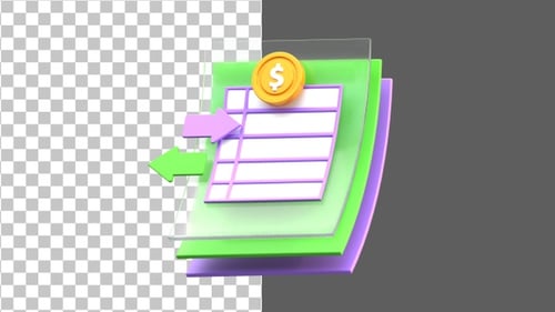 3D Financial Cashflow | Alpha Channel