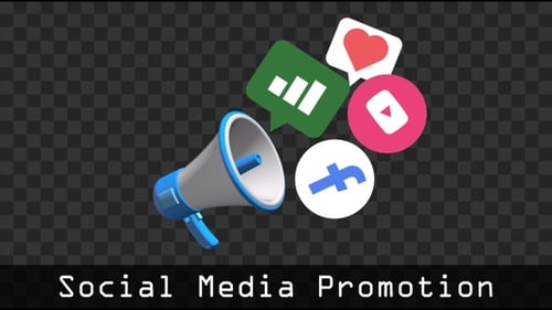 Animated 3D Megaphone Digital Marketing Icons