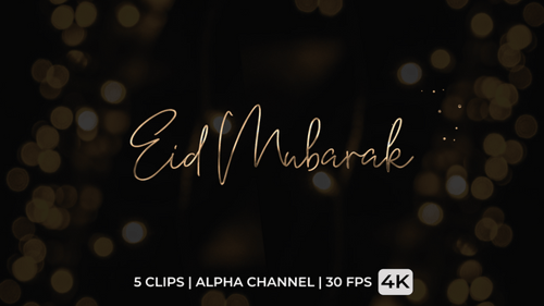 Elegant Eid Mubarak Calligraphy Reveal Animation