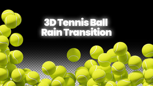 Realistic 3D Tennis Balls Falling and Filling Transition